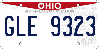 OH license plate GLE9323