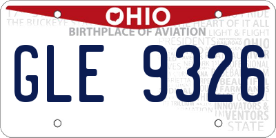 OH license plate GLE9326