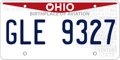 OH license plate GLE9327