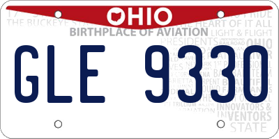 OH license plate GLE9330