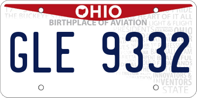 OH license plate GLE9332