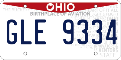 OH license plate GLE9334