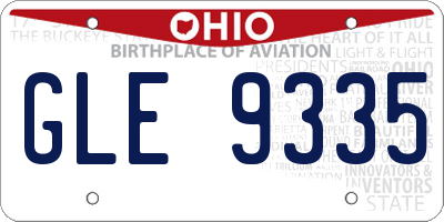 OH license plate GLE9335