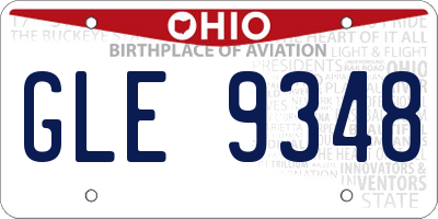 OH license plate GLE9348