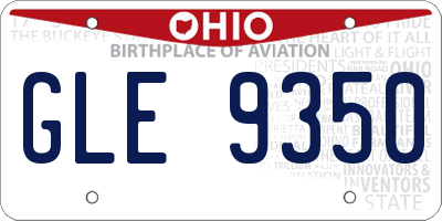 OH license plate GLE9350