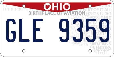 OH license plate GLE9359
