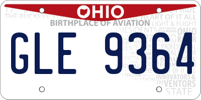 OH license plate GLE9364
