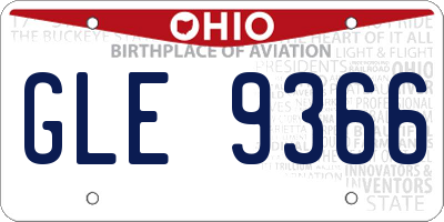 OH license plate GLE9366