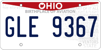 OH license plate GLE9367