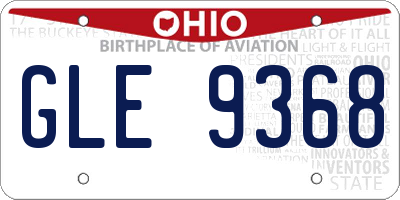 OH license plate GLE9368
