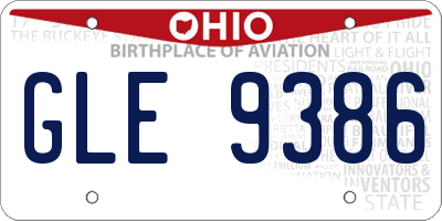 OH license plate GLE9386