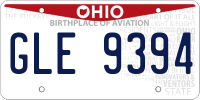 OH license plate GLE9394