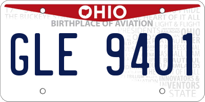 OH license plate GLE9401