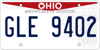 OH license plate GLE9402