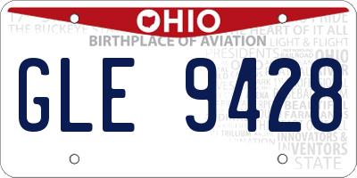 OH license plate GLE9428