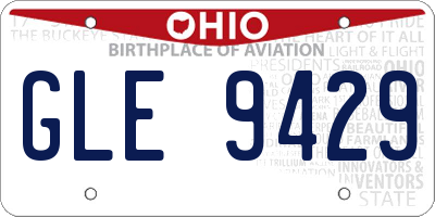 OH license plate GLE9429