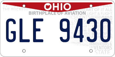 OH license plate GLE9430