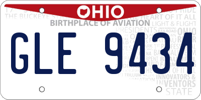 OH license plate GLE9434