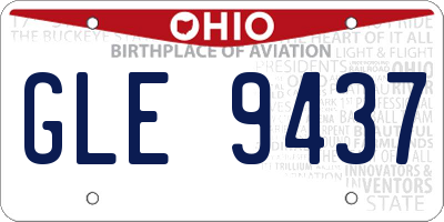OH license plate GLE9437