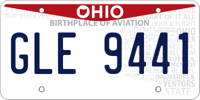 OH license plate GLE9441