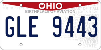 OH license plate GLE9443