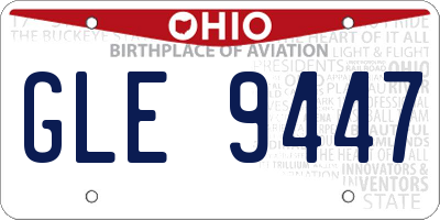 OH license plate GLE9447