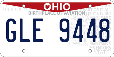 OH license plate GLE9448