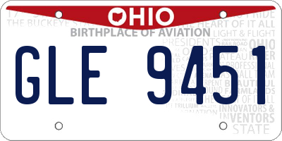 OH license plate GLE9451