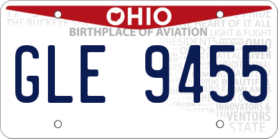 OH license plate GLE9455