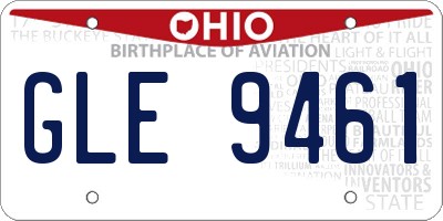 OH license plate GLE9461