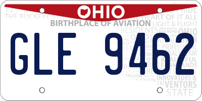 OH license plate GLE9462