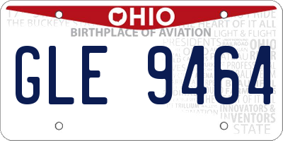 OH license plate GLE9464