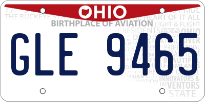 OH license plate GLE9465