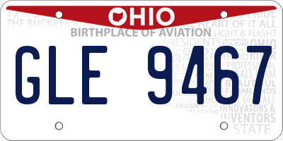 OH license plate GLE9467