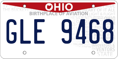 OH license plate GLE9468
