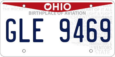 OH license plate GLE9469