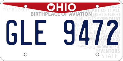 OH license plate GLE9472