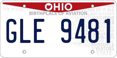 OH license plate GLE9481