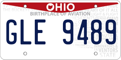 OH license plate GLE9489
