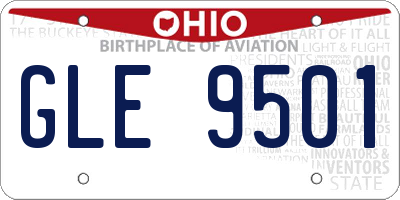 OH license plate GLE9501
