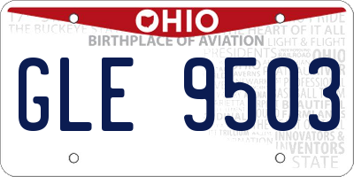 OH license plate GLE9503