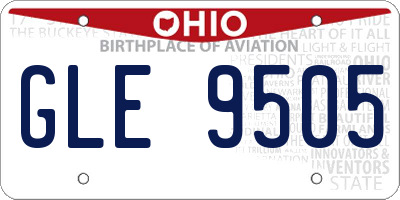 OH license plate GLE9505