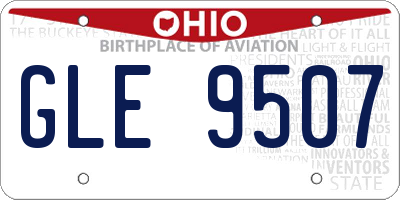 OH license plate GLE9507