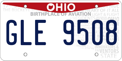 OH license plate GLE9508
