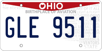 OH license plate GLE9511