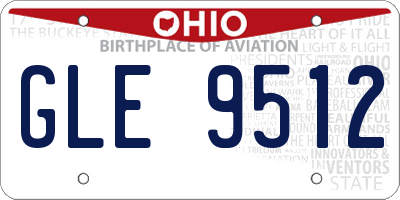 OH license plate GLE9512