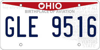 OH license plate GLE9516