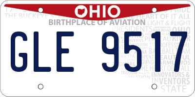 OH license plate GLE9517