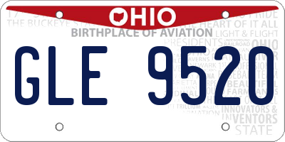 OH license plate GLE9520