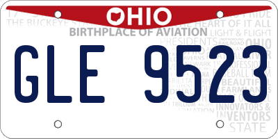 OH license plate GLE9523